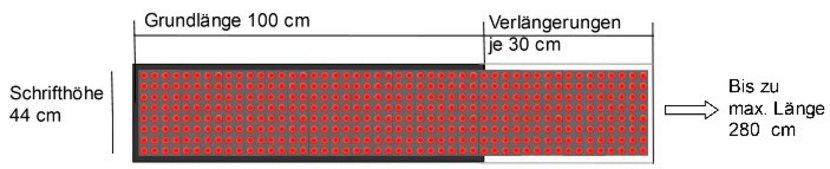 LED-Laufschrift Fullcolor XXL LED-Anzeigentafel 104 x 40 cm Indoor