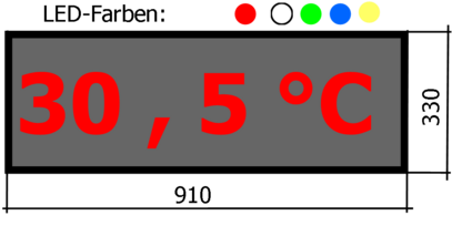 Uhr mit DCF-Empfänger, Funktemperatur, einfarbig, indoor und outdoor, lesbar ca. 150 m